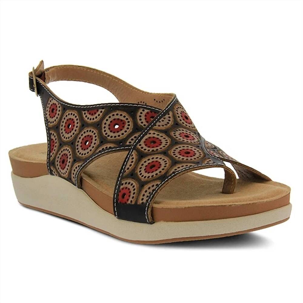 NEW SPRING STEP SHOES women's erice sandal in black multi
